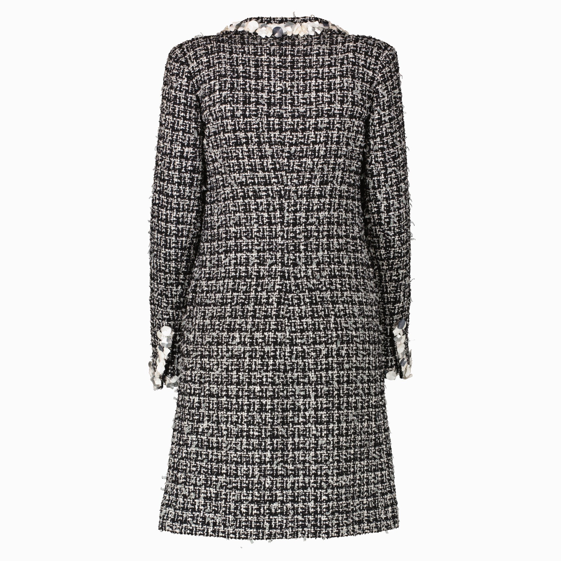 Chanel 09P Black Tweed Sequin Jacket - Size 34