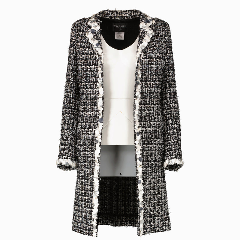 Chanel 09P Black Tweed Sequin Jacket - Size 34
