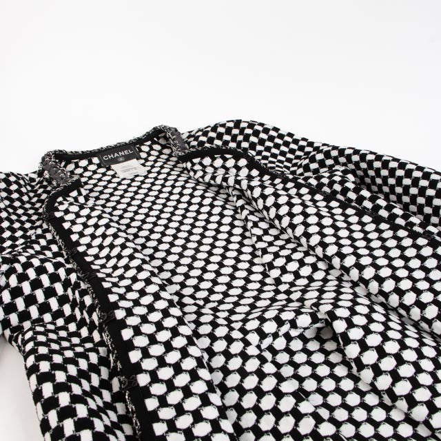 Chanel 14P White Knit Chain Jacket - Size 36