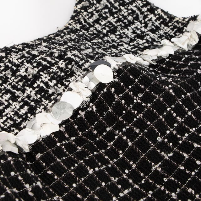 Chanel 09P Black Tweed Sequin Dress - Size 36