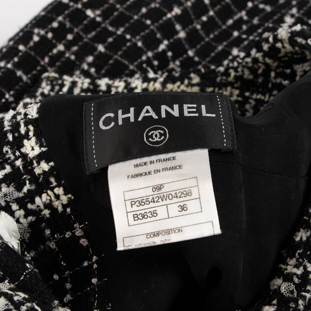 Chanel 09P Black Tweed Sequin Dress - Size 36