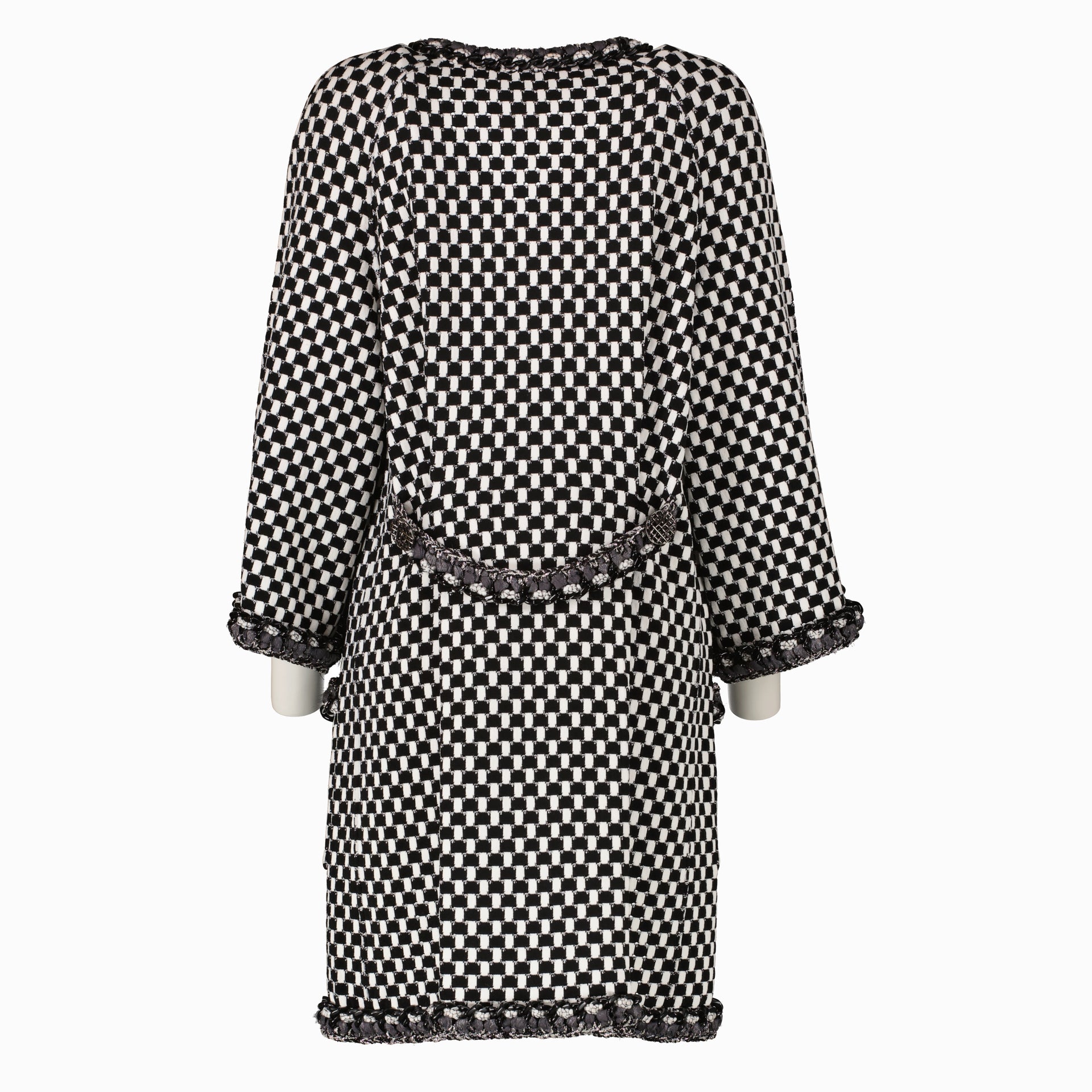Chanel 14P White Knit Chain Jacket - Size 36