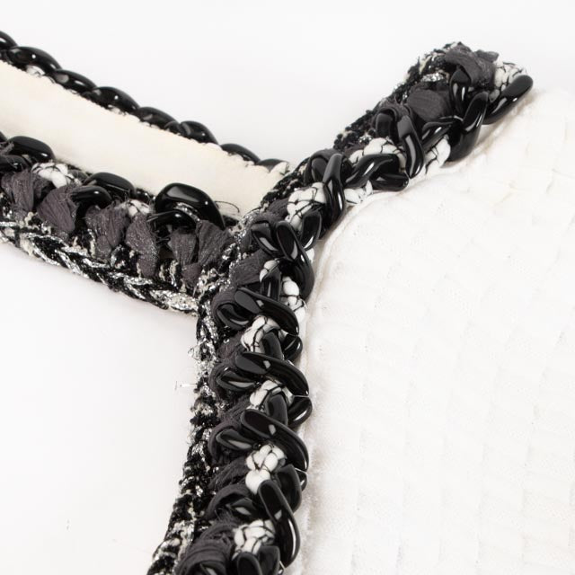 Chanel 14P White Knit Chain Belt Dress - Size 40