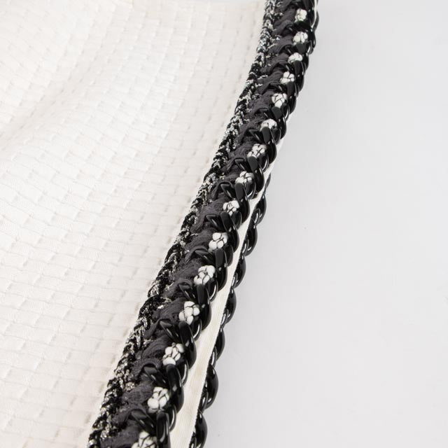 Chanel 14P White Knit Chain Belt Dress - Size 40