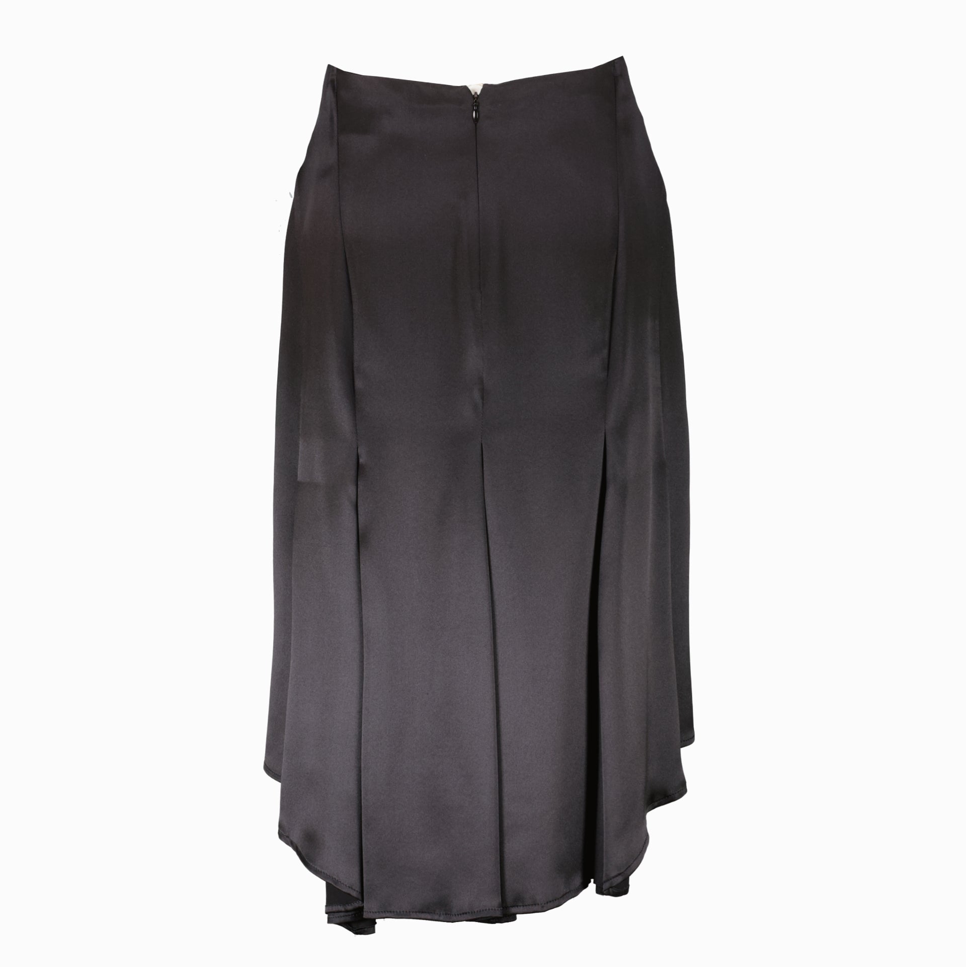 Hermes Black Silk Satin Skirt - Size 38