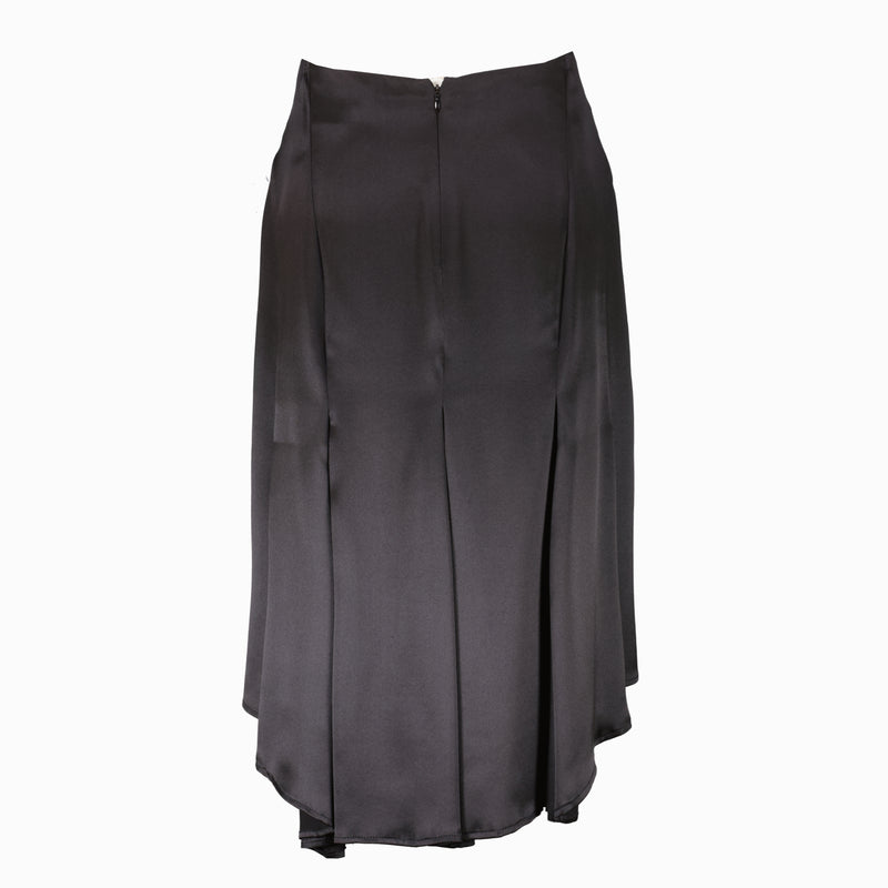 Hermes Black Silk Satin Skirt - Size 38