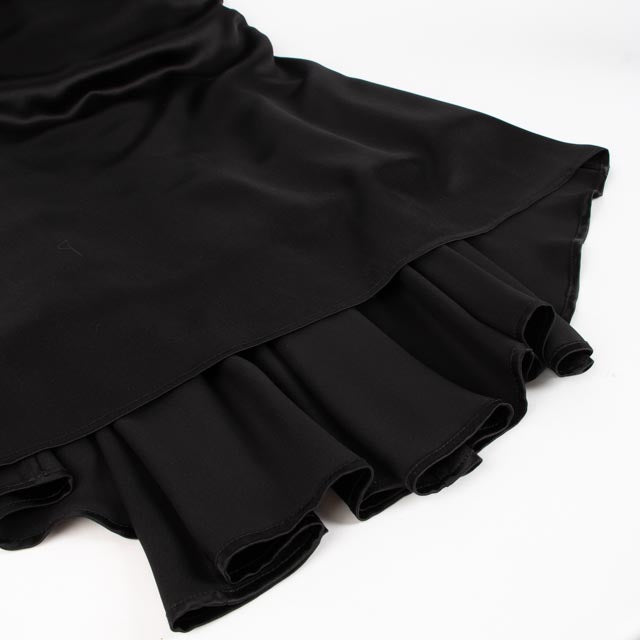 Hermes Black Silk Satin Skirt - Size 38