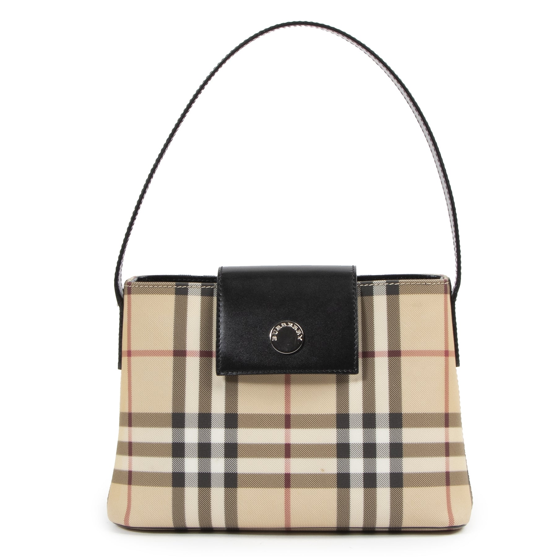 Authentic secondhand Burberry Check Shoulder Bag designer bags fashion luxury vintage webshop safe secure online shopping