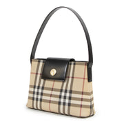 Authentieke Tweedehands Burberry Check Shoulder Bag juiste prijs veilig online shoppen luxe merken webshop winkelen Antwerpen België mode fashion