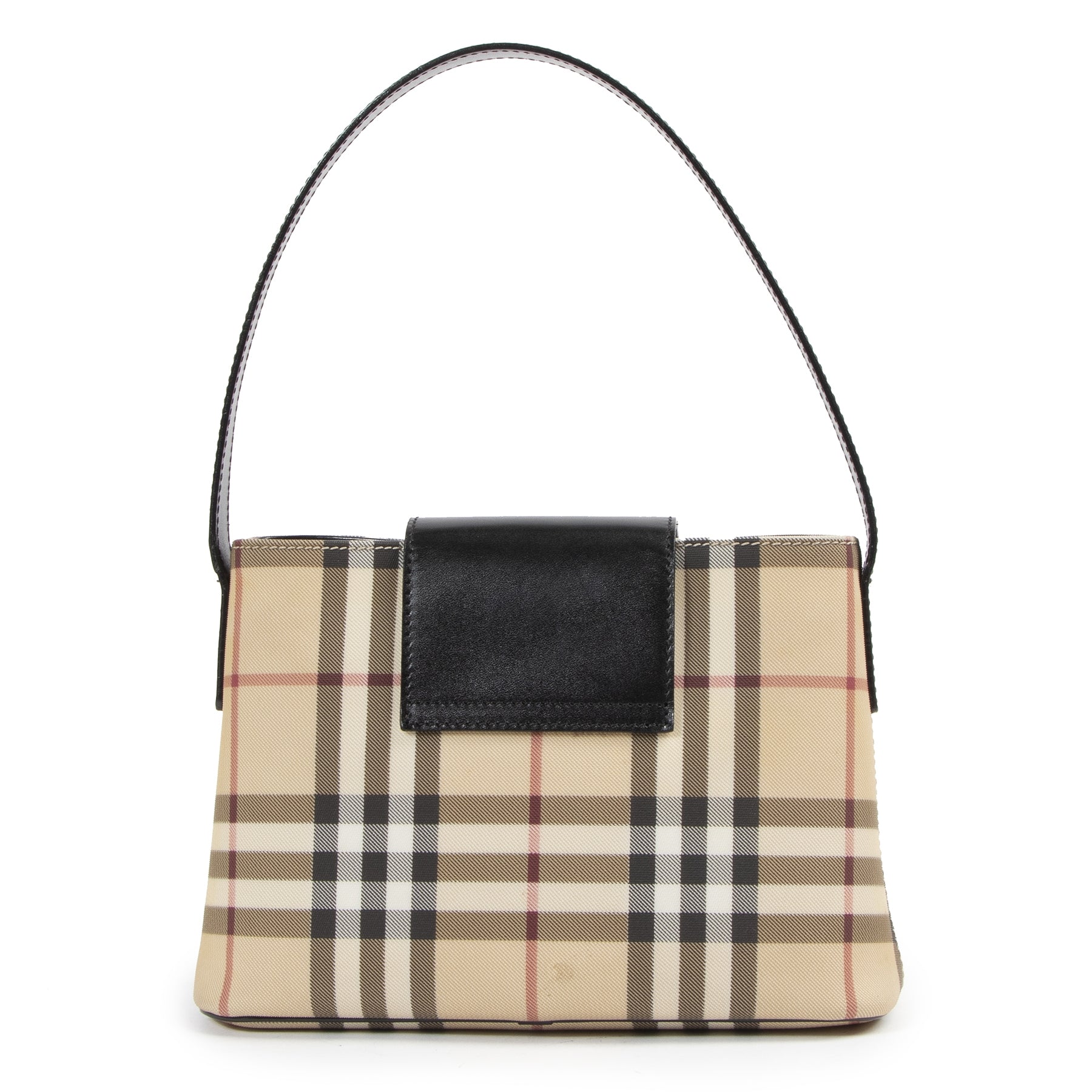 Authentieke Tweedehands Burberry Check Shoulder Bag juiste prijs veilig online shoppen luxe merken webshop winkelen Antwerpen België mode fashion