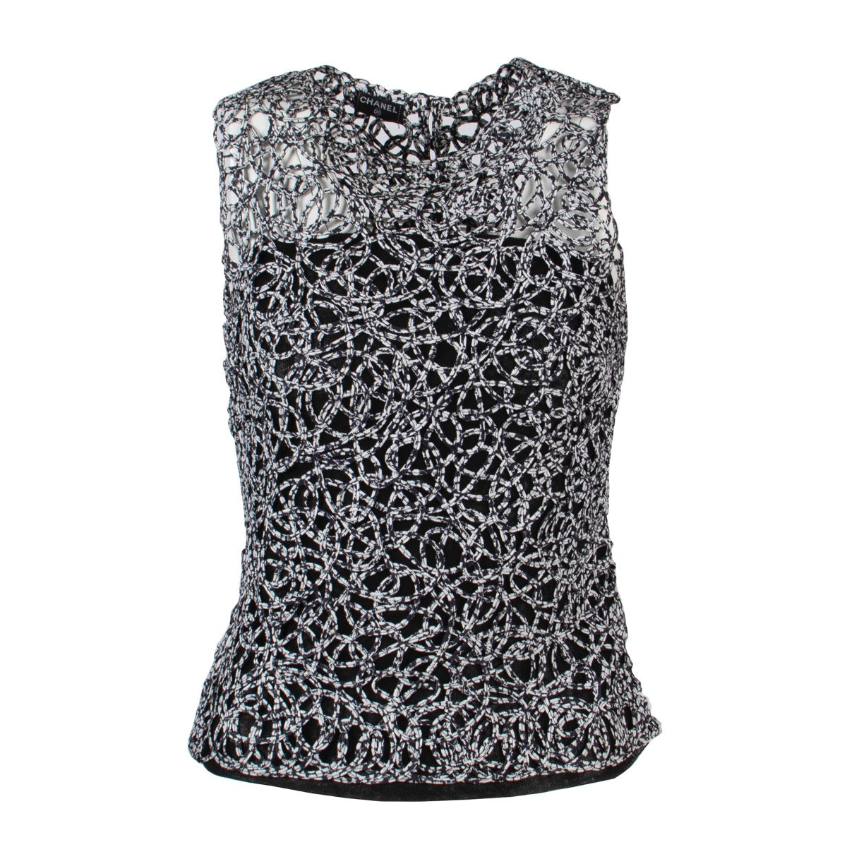 Chanel Black Knitted Bustier Top - Size FR36