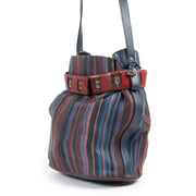 are you looking for an authentic designer Delvaux Multicolor Toile de Cuir Calicot Bucket Bag