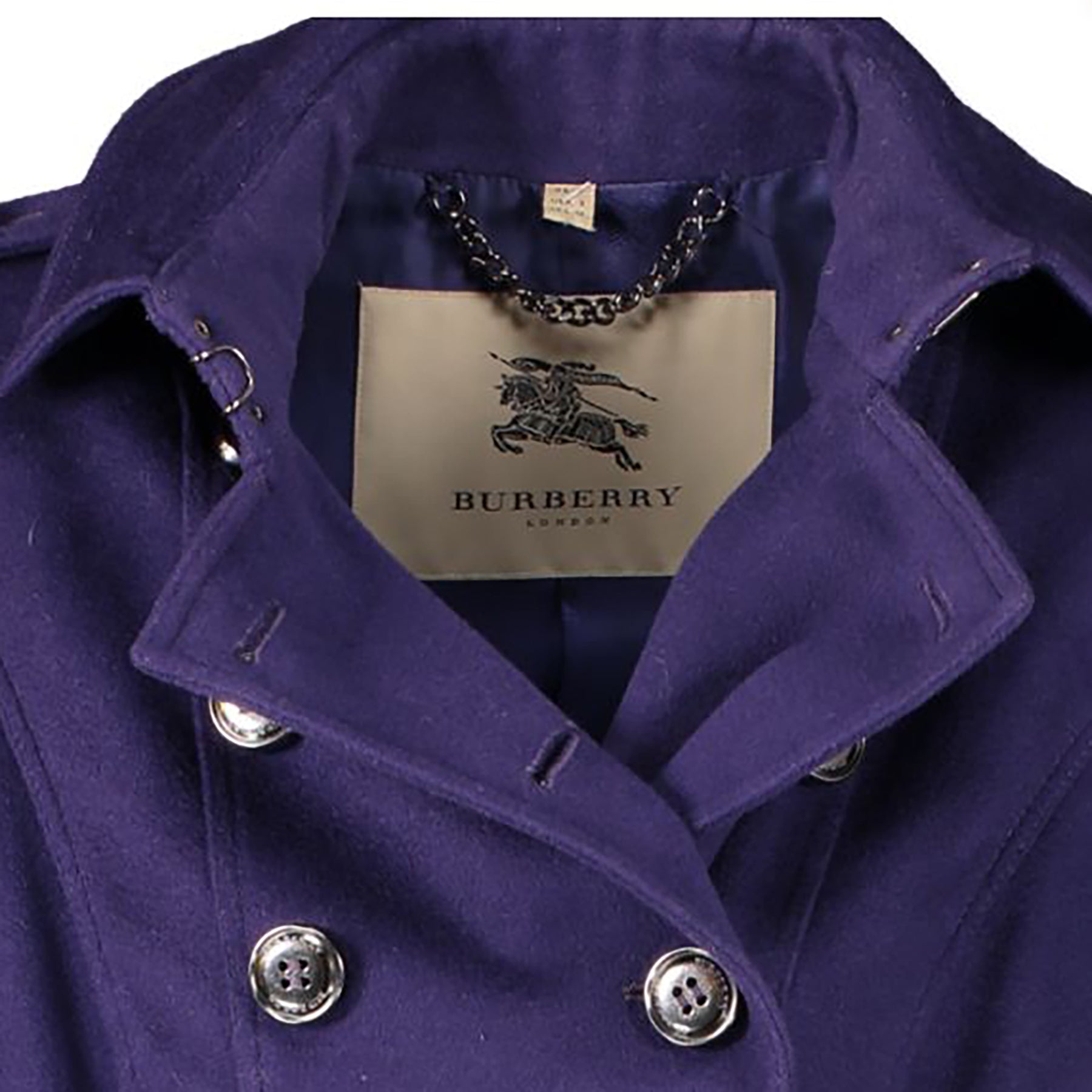 Burberry Purple Wool and Cashmere Blend Coat- size EU36