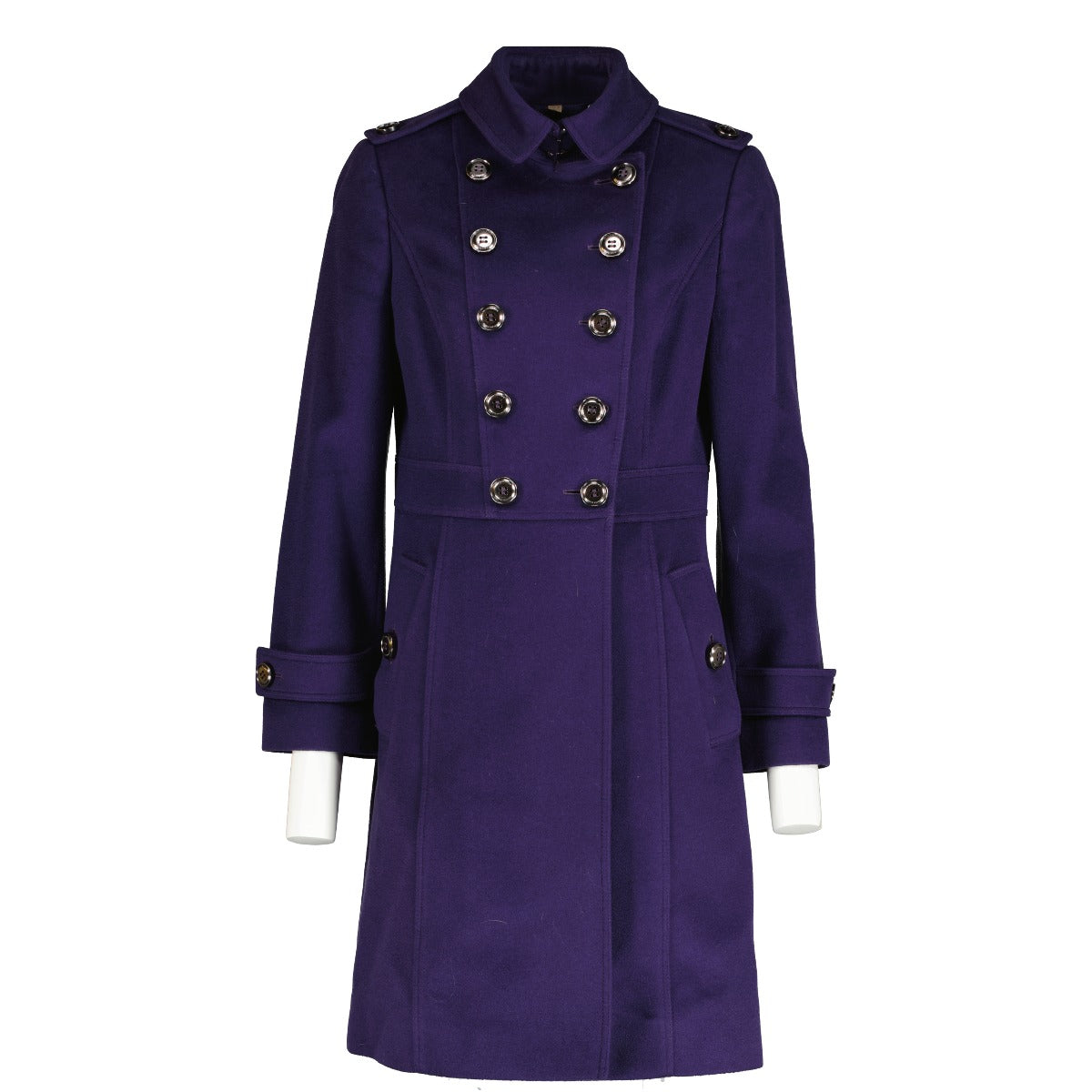 Burberry Blue Wool/Cashmere Trench Coat