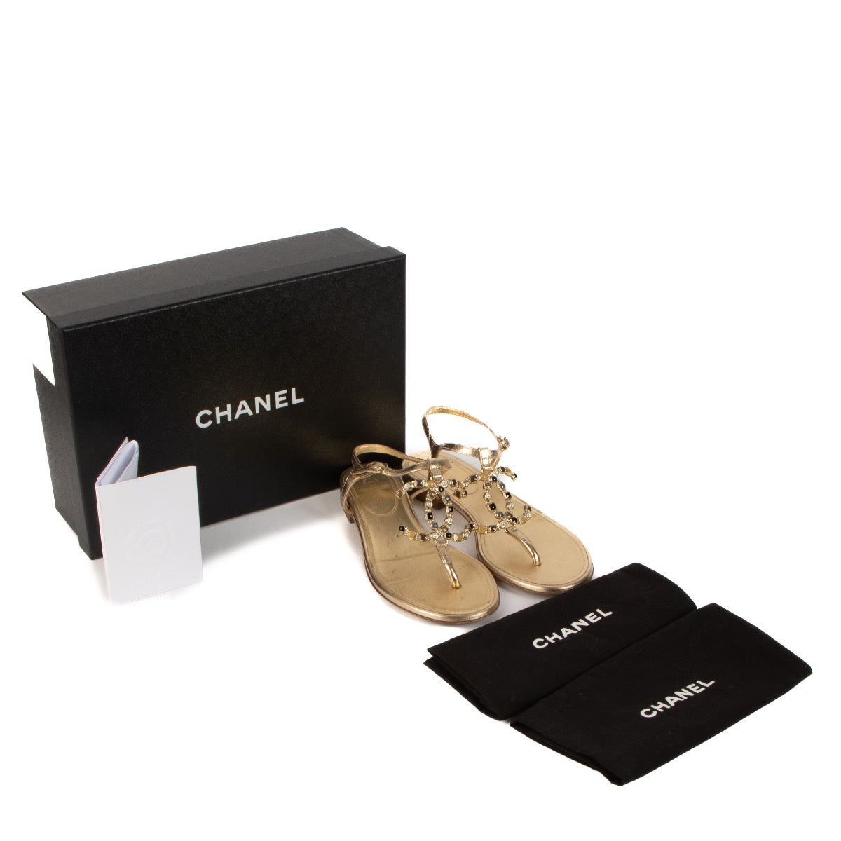 shop 100% authentic second hand Chanel Gold Sandals - Size 37C on Labellov.com