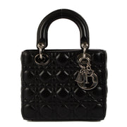 Shop safe online at Labellov in Antwerp, Brussels and Knokke this 100% authentic second hand Christian Dior Black Lambskin Small Lady Dior Top Handle