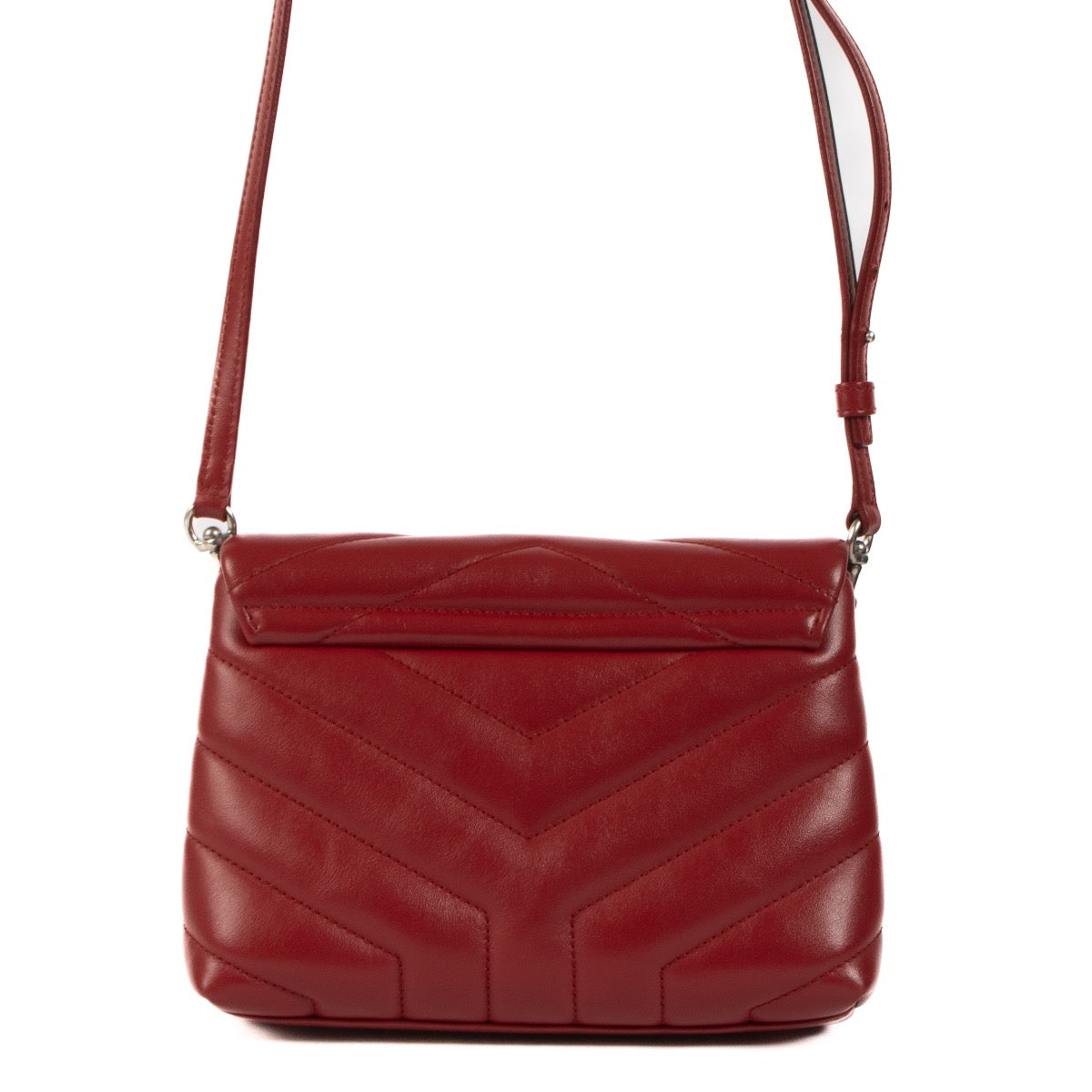 Buy an authentic second hand Saint Laurent Mini Loulou Red Crossbody Bag in very good condition at Labellov.