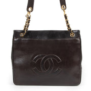 Chanel Vintage Brown Leather Shoulder Bag