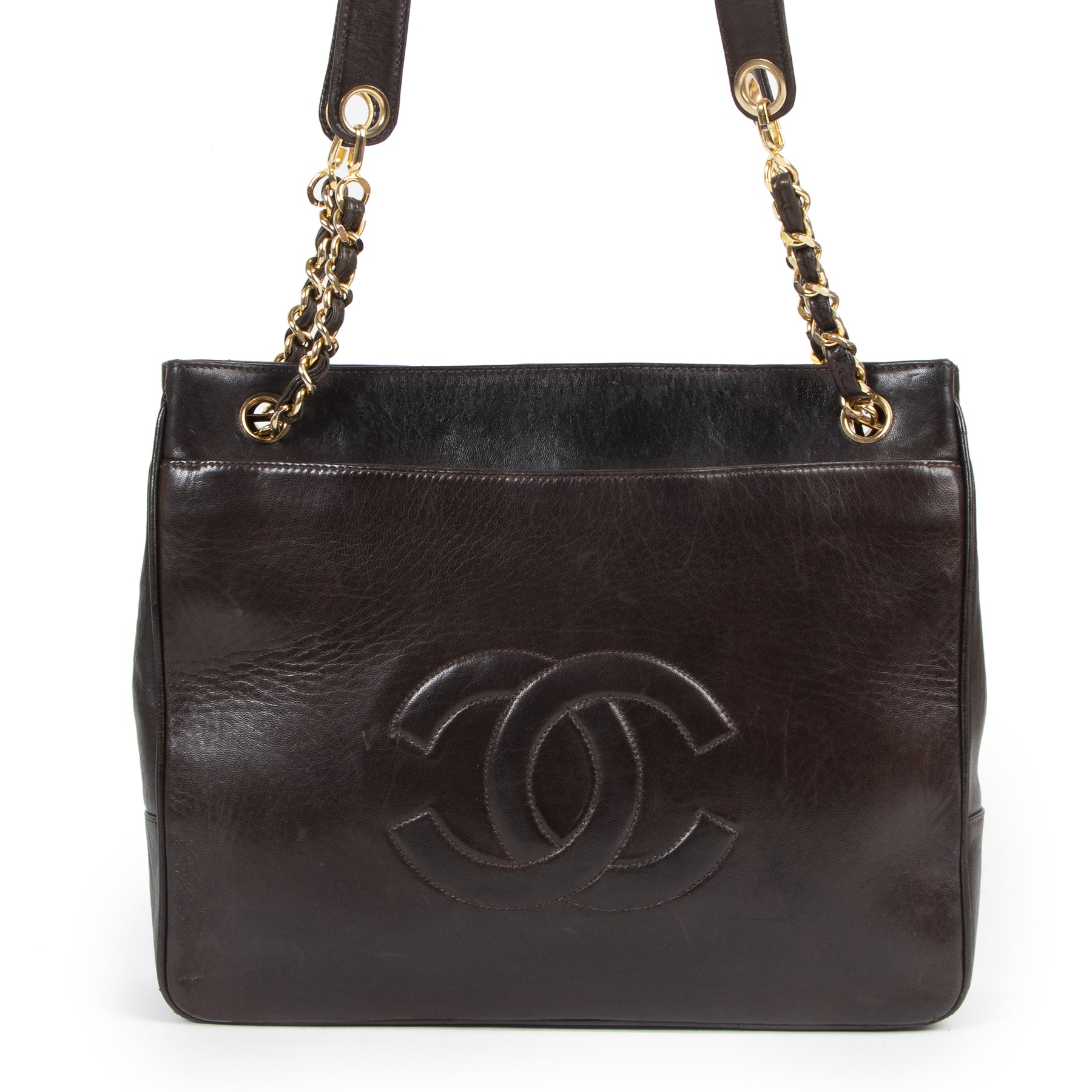 Chanel Vintage Brown Leather Shoulder Bag