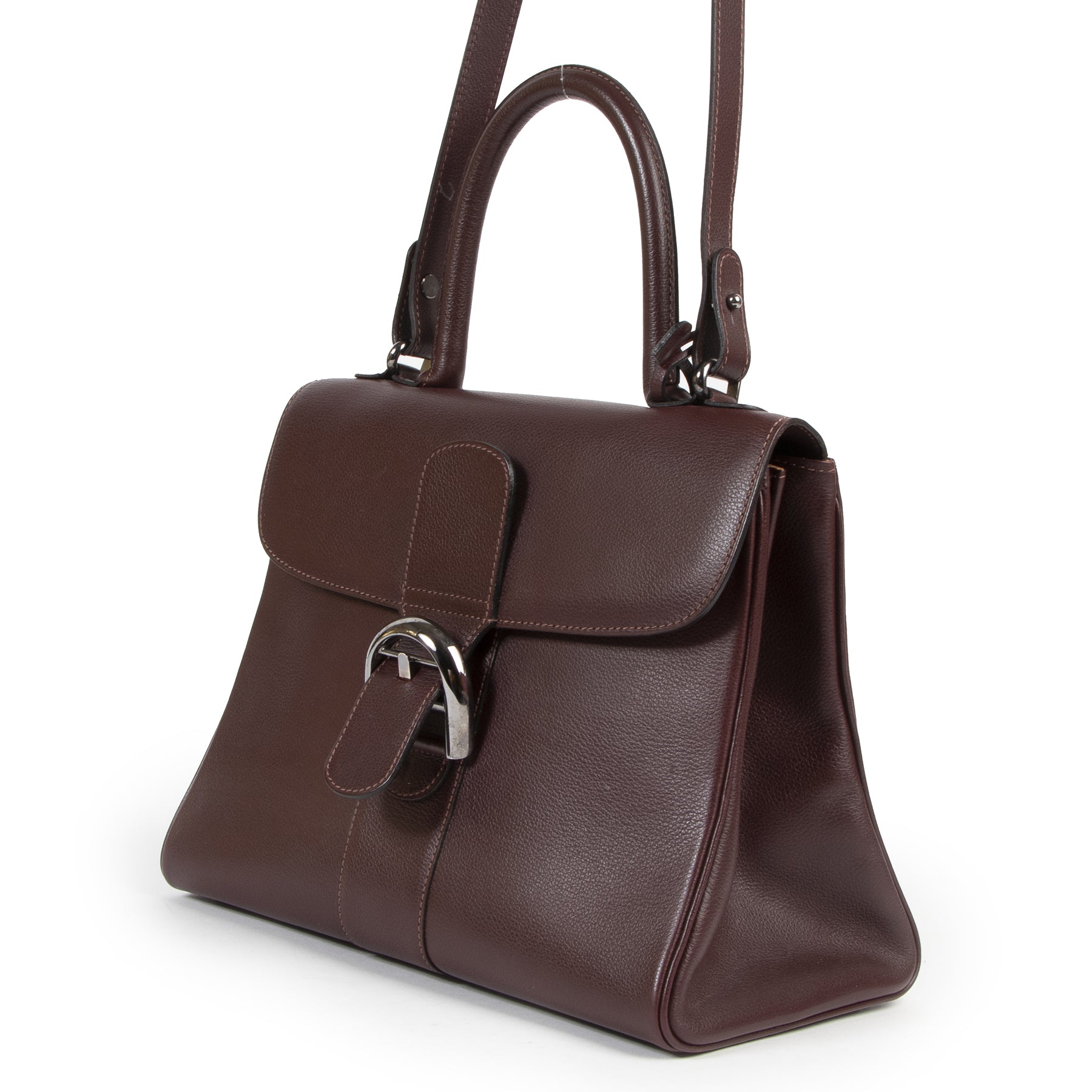 Koop en verkoop uw authentieke designer Delvaux Brillant MM Burgundy