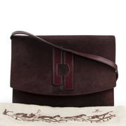 Delvaux Vintage Burgundy Suede Crossbody Bag