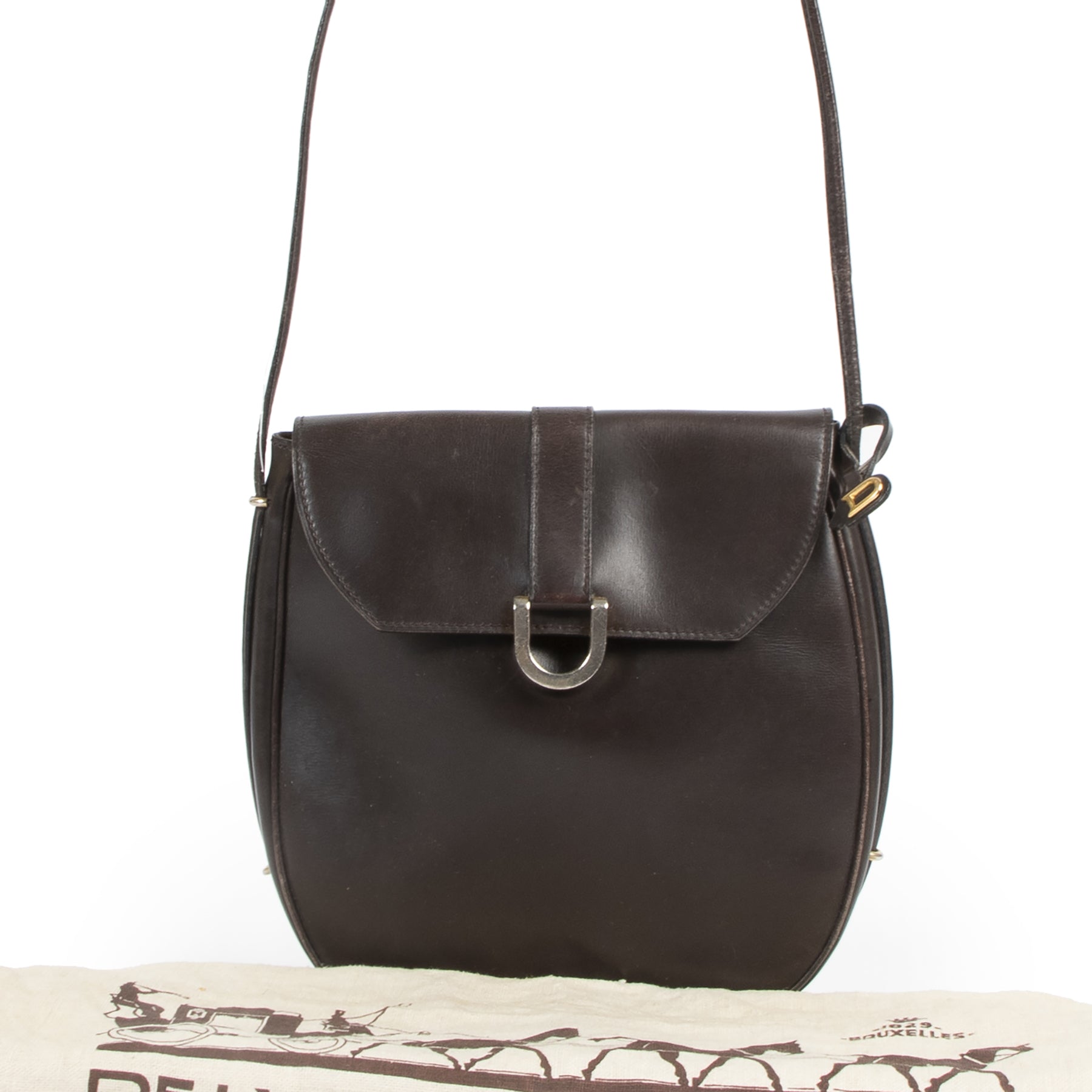 are you looking for an authentic designer Delvaux Vintage Brown Crossbody Bag?