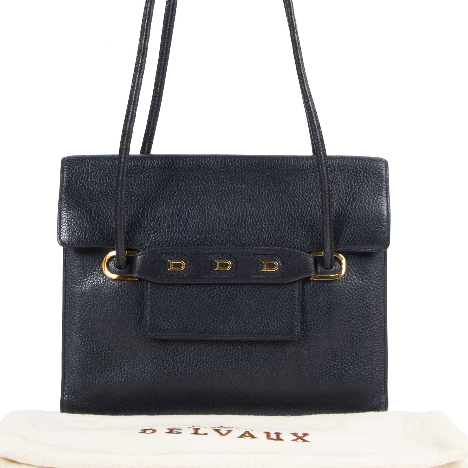 Delvaux schoudertas in blauw leder te koop aan de beste prijs bij Labellov tweedehands luxe