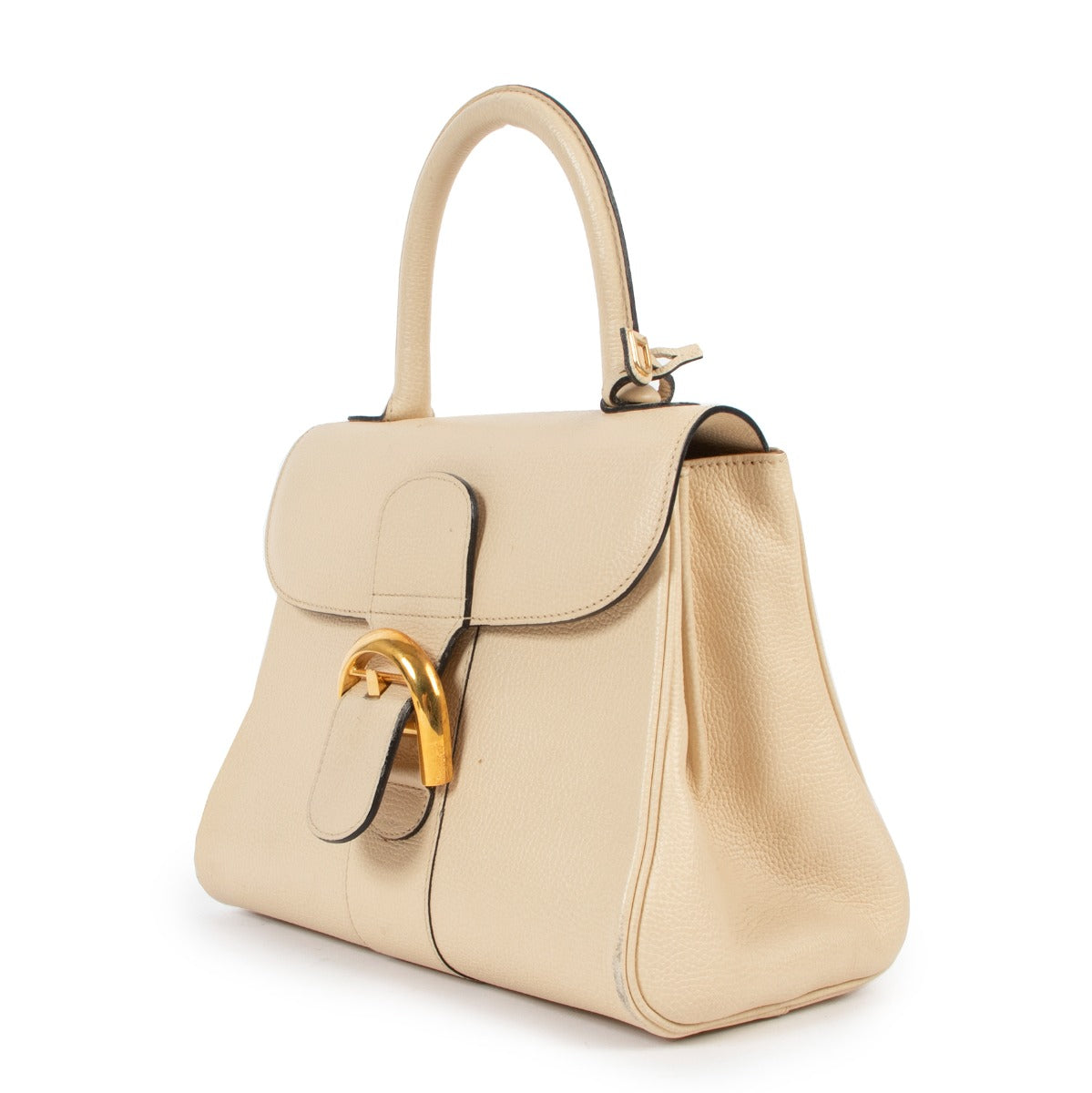 Delvaux Beige Brillant PM Leather Handbag