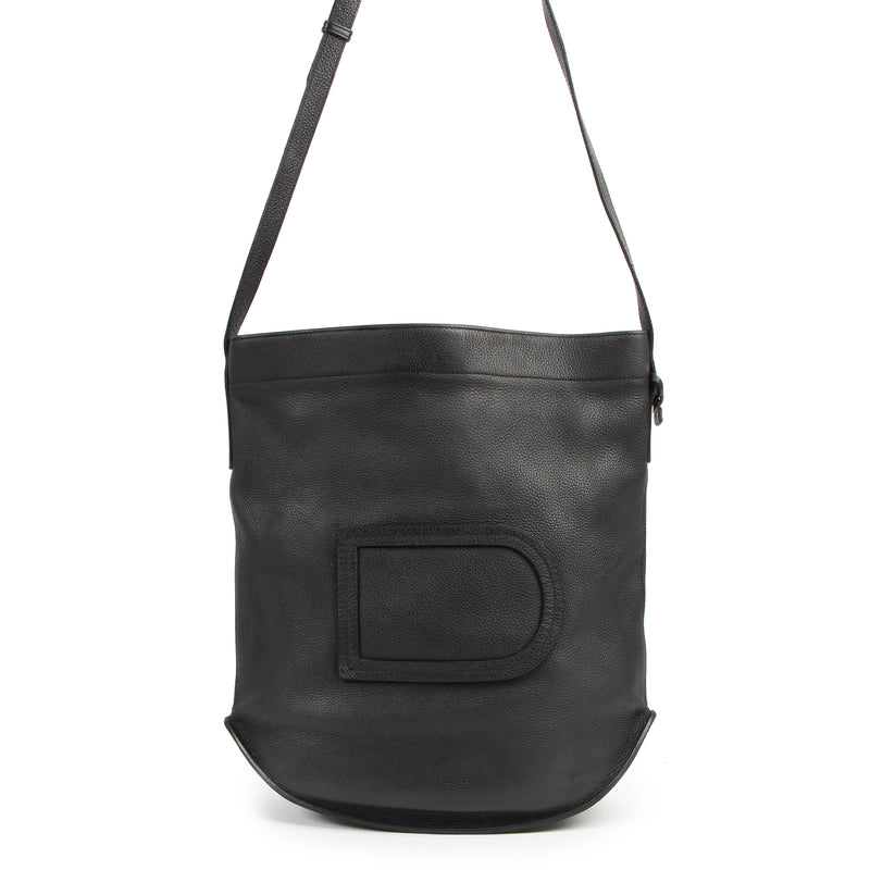 Authentic secondhand Delvaux Black Leather Le Pin Bag designer bags fashion luxury vintage webshop safe secure online shopping