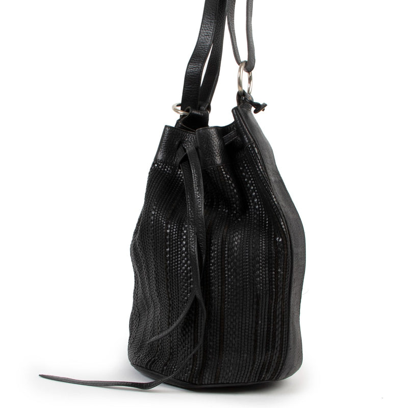 Delvaux Vintage Black Toile de Cuir Bucket Bag
