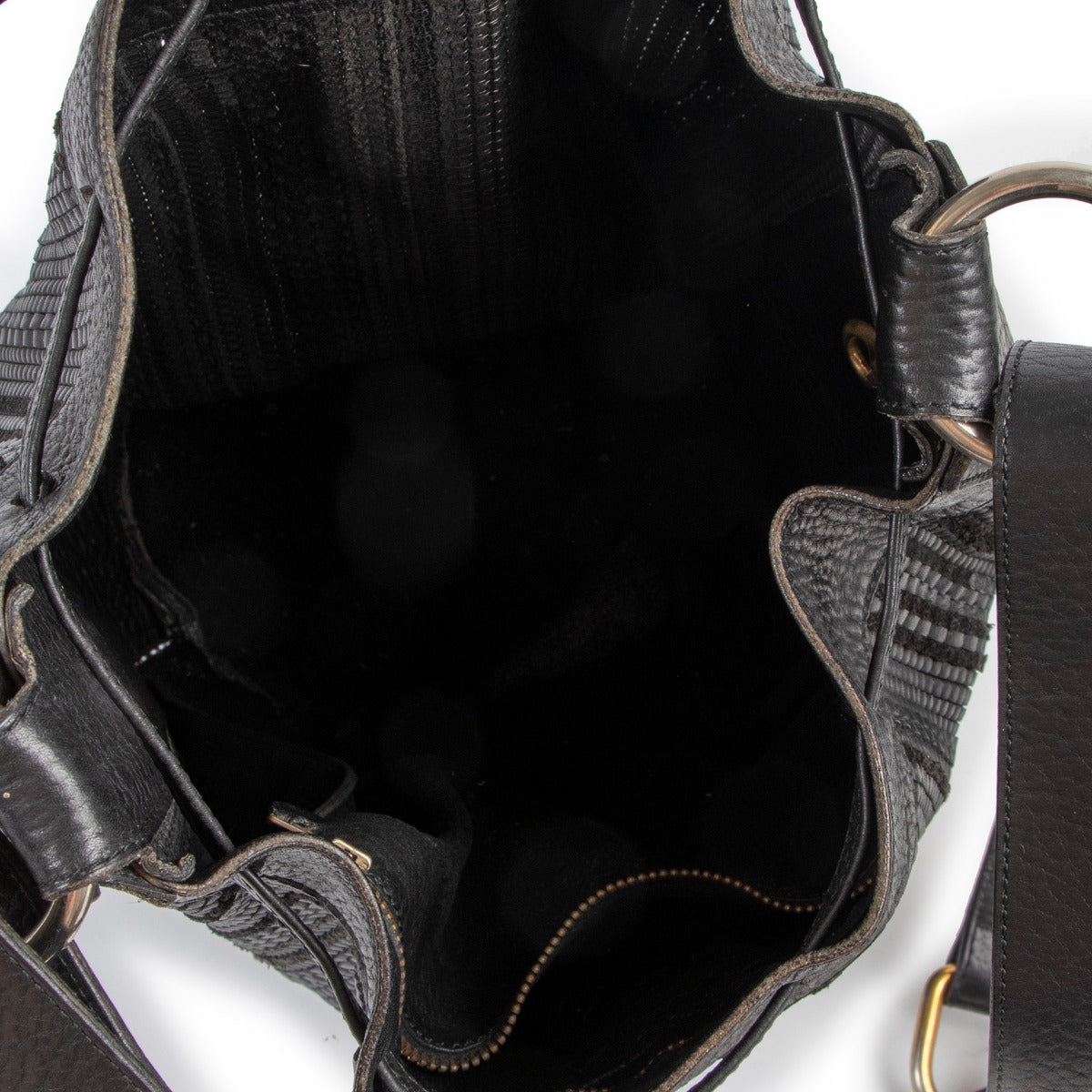 Delvaux Vintage Black Toile de Cuir Bucket Bag