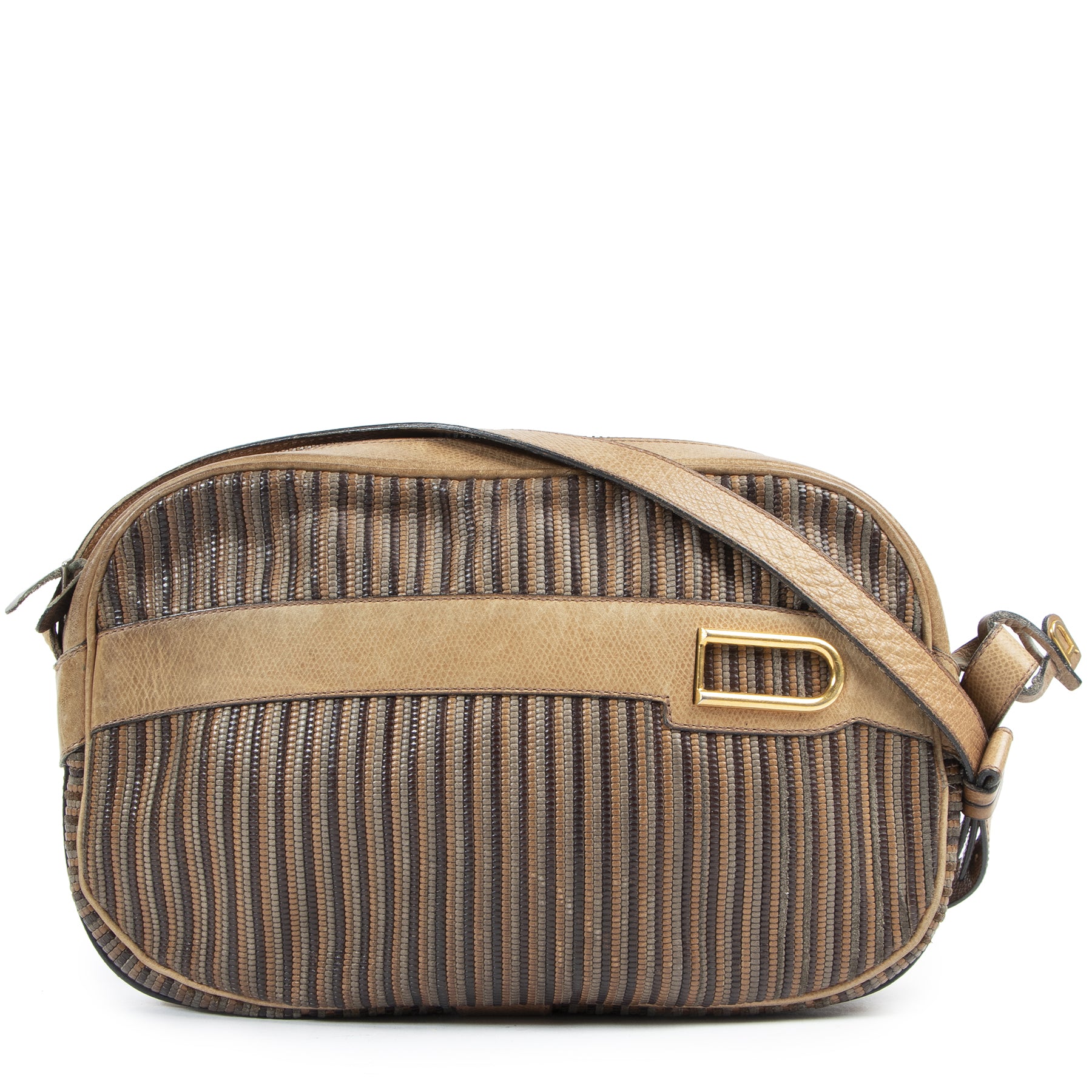 Authentic secondhand Delvaux Cognac Toile de Cuir Leather Crossbody Bag designer bags fashion luxury vintage webshop