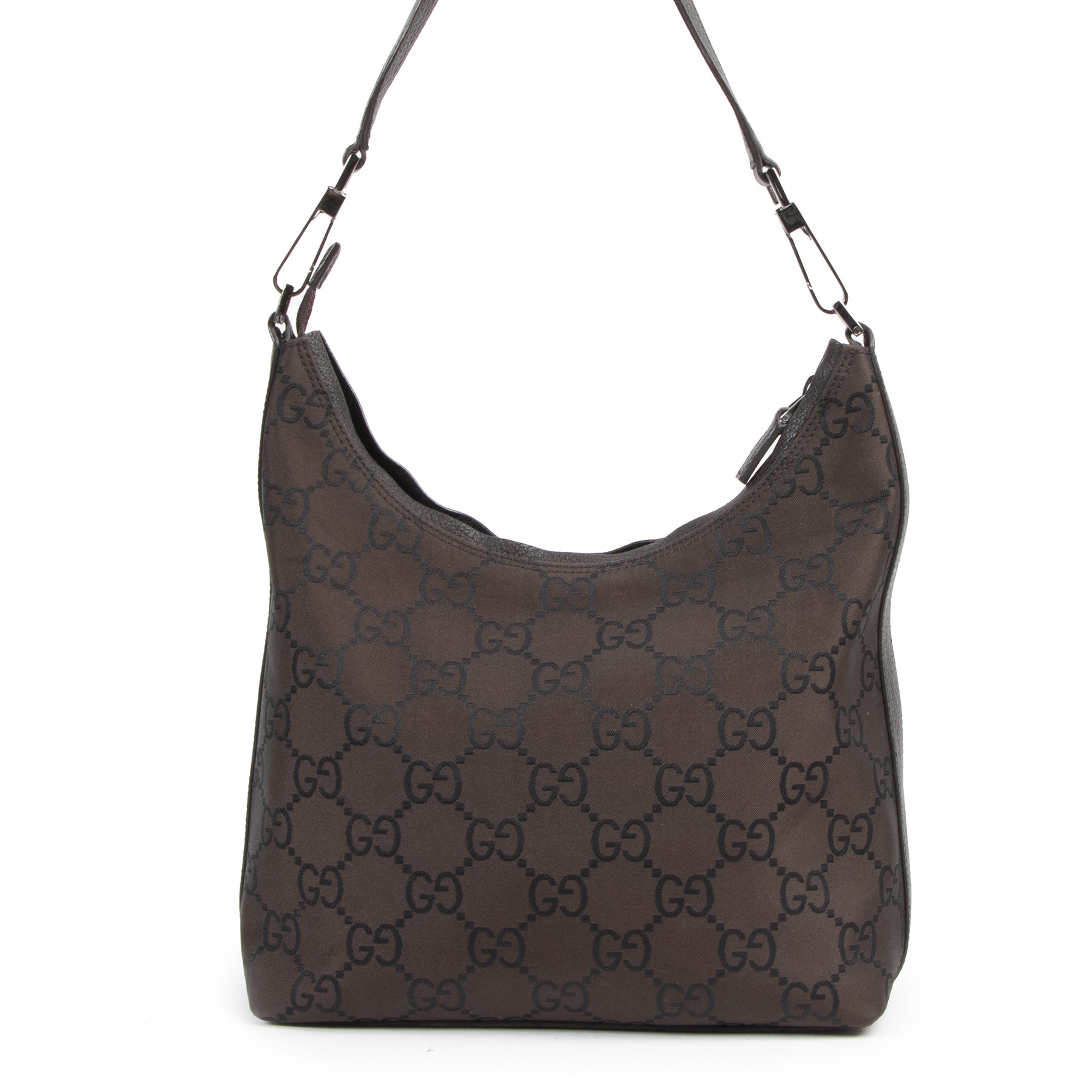 Gucci Brown Monogram Nylon Shoulder Bag – Labellov