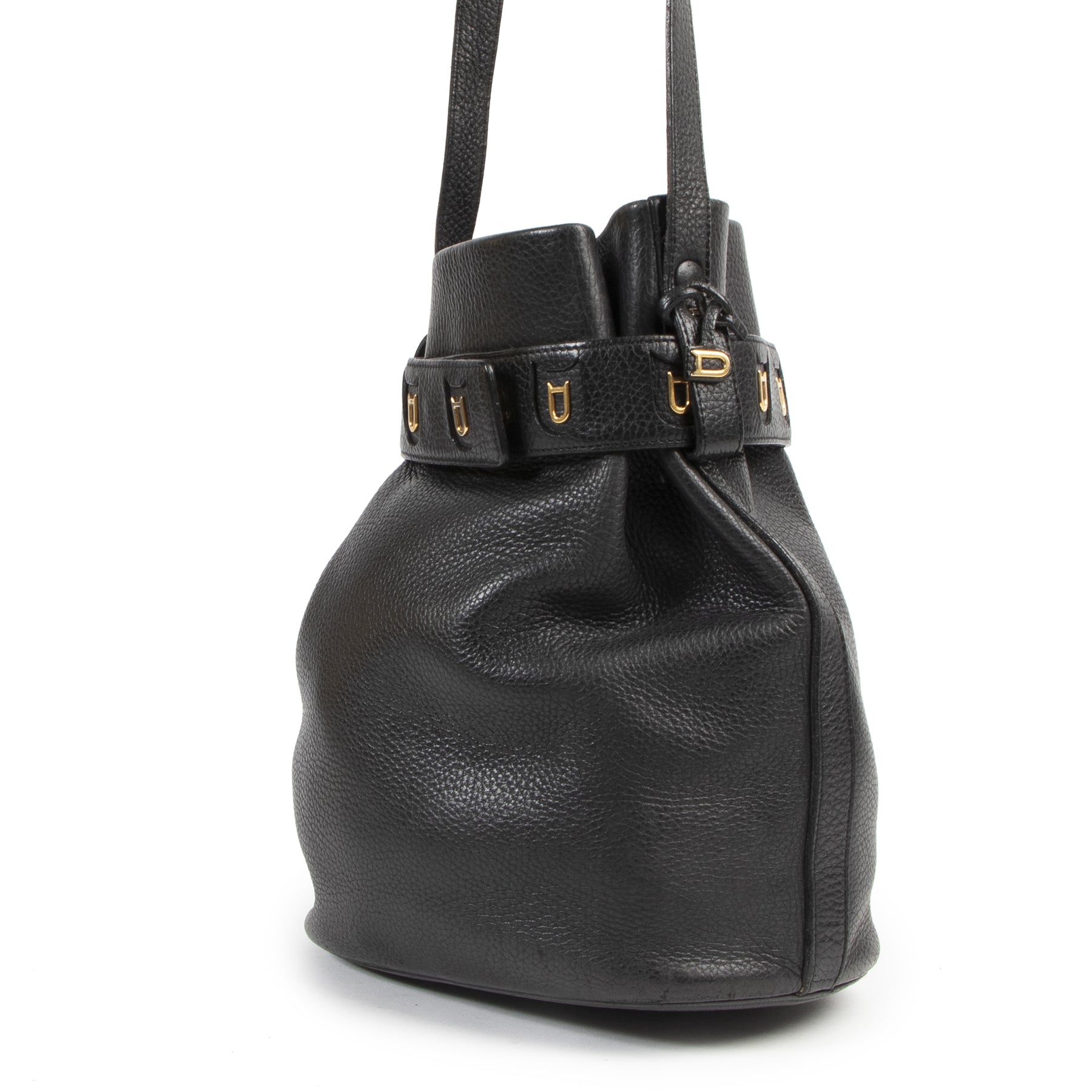 ben je op zoek naar een authentieke designer Delvaux Black Leather Calicot Bag?