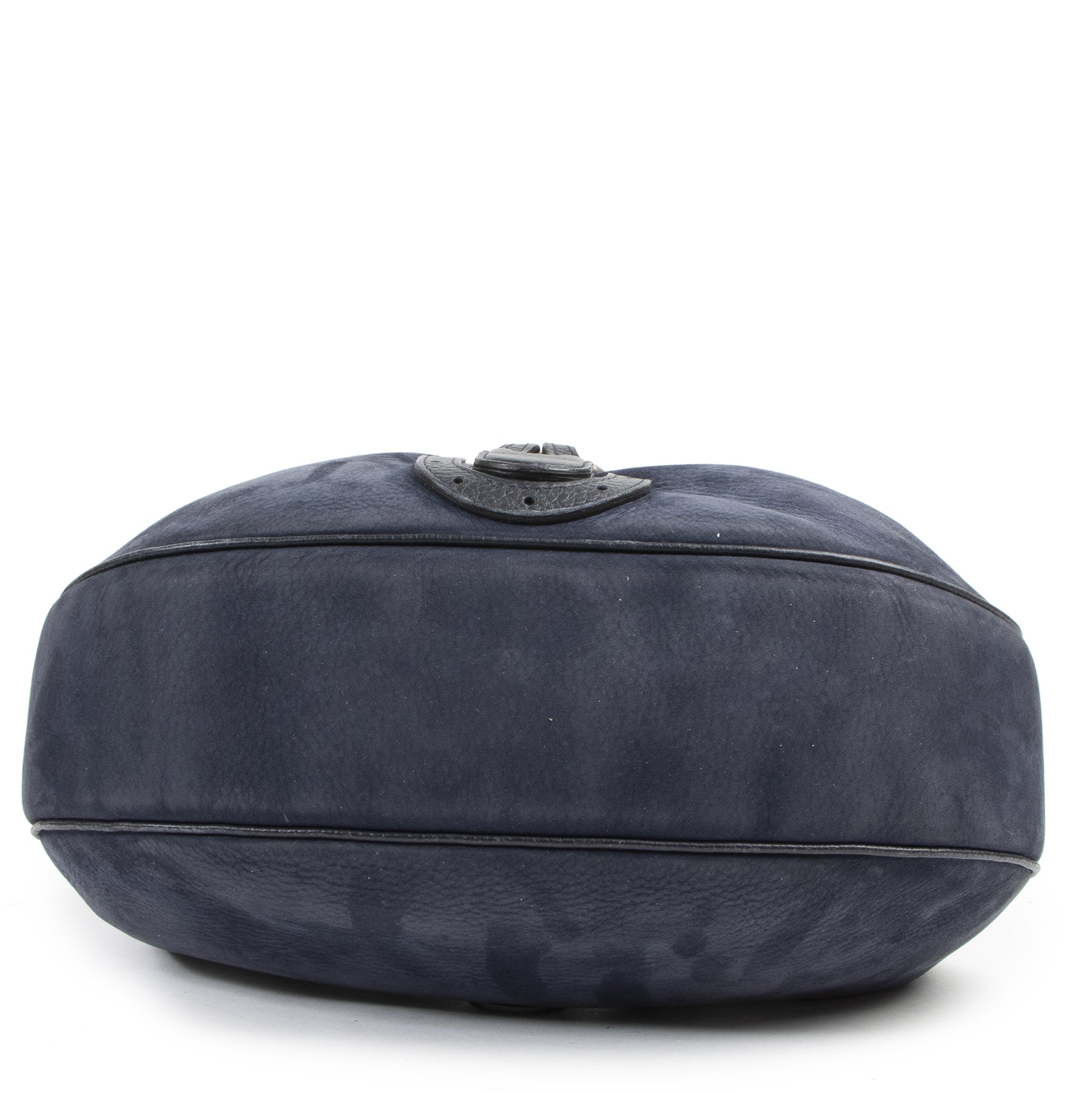 Authentieke Tweedehands Delvaux Blue Camille Nubuck Leather Bag juiste prijs veilig online shoppen luxe merken webshop winkelen Antwerpen België mode fashion