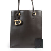 Authentic secondhand Delvaux Chocolate Brown Leather Tote Bag designer bags fashion luxury vintage webshop safe secure online shopping