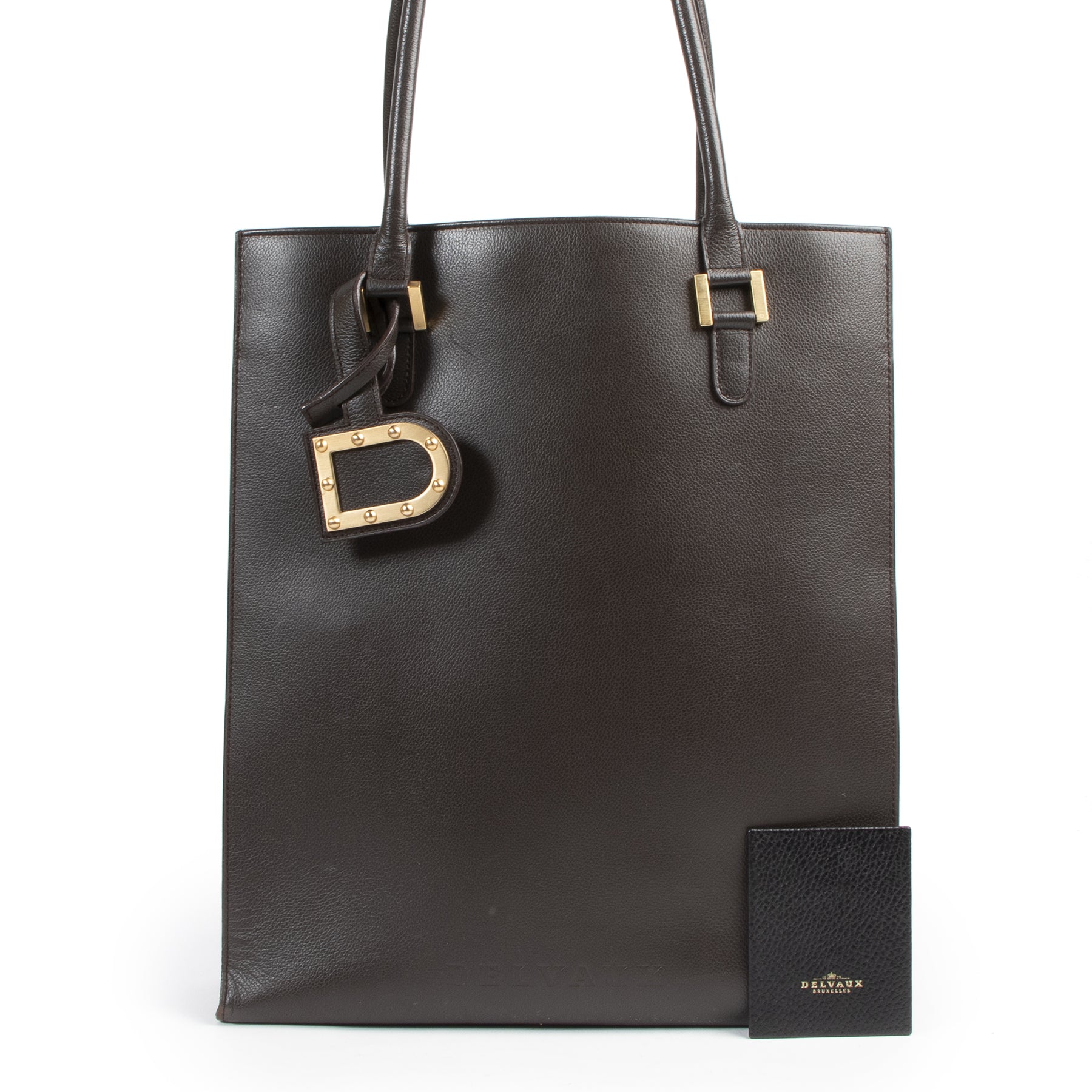 Authentic secondhand Delvaux Chocolate Brown Leather Tote Bag designer bags fashion luxury vintage webshop safe secure online shopping