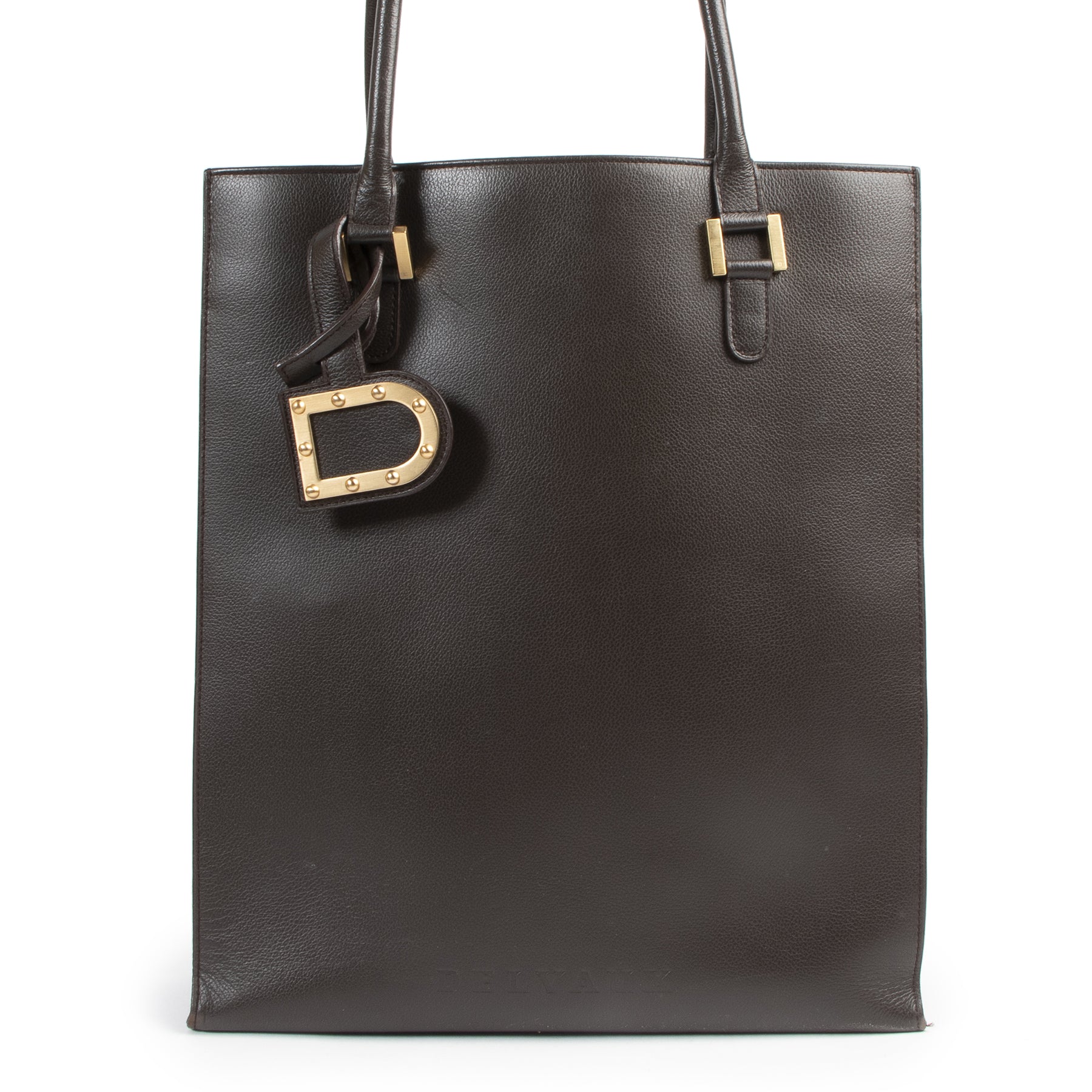 Authentic secondhand Delvaux Chocolate Brown Leather Tote Bag designer bags fashion luxury vintage webshop safe secure online shopping