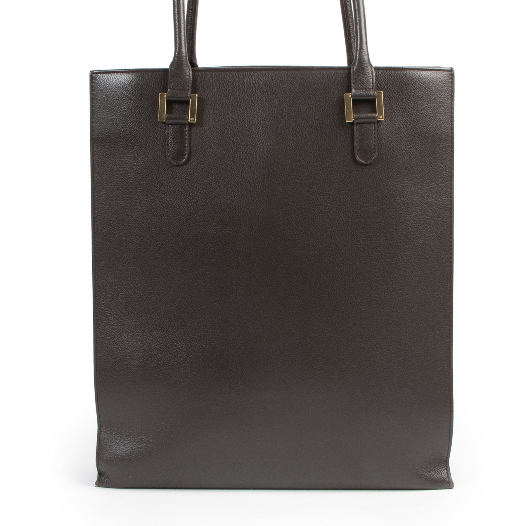 Authentieke Tweedehands Delvaux Chocolate Brown Leather Tote Bag juiste prijs veilig online shoppen luxe merken webshop winkelen Antwerpen België mode fashion