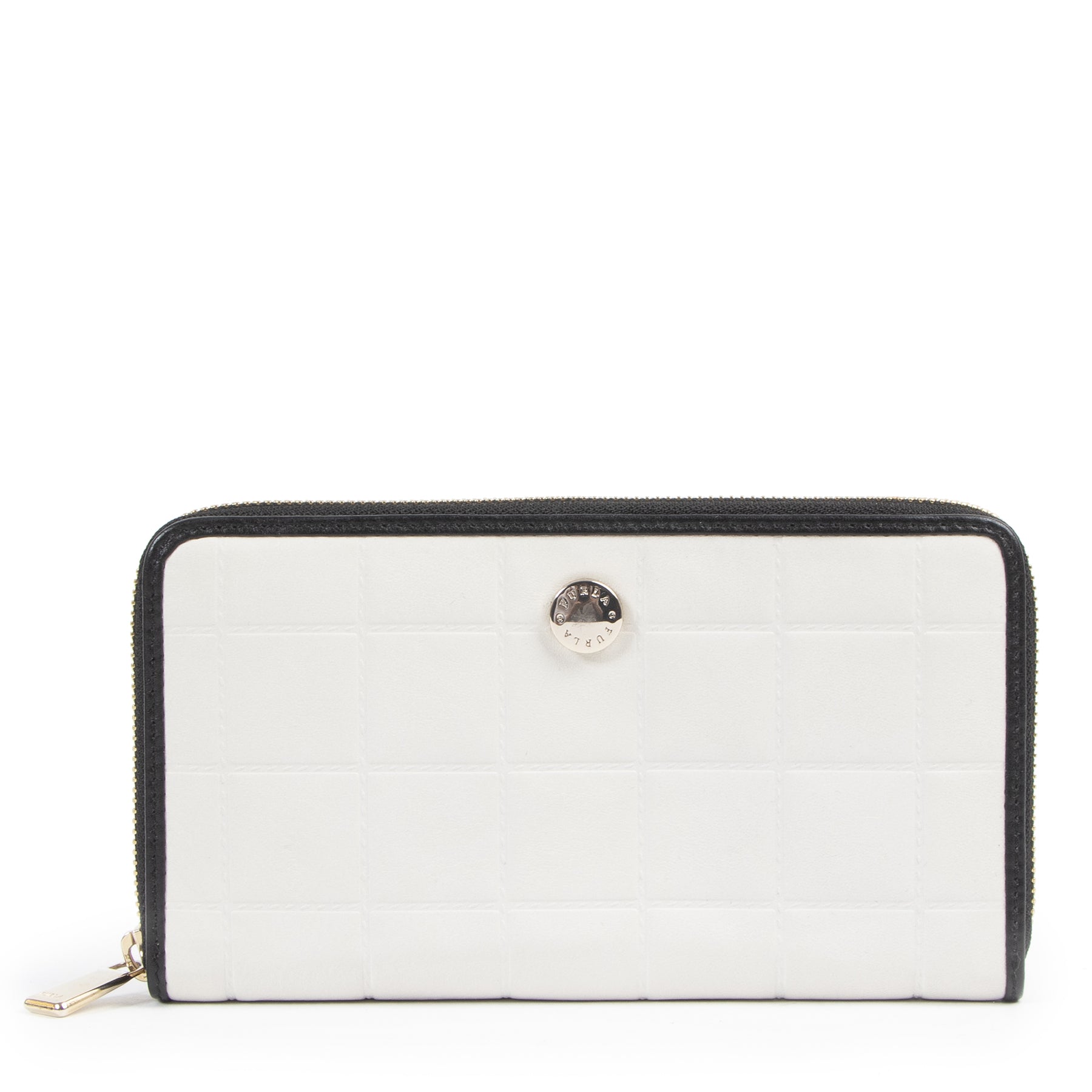 Authentieke Tweedehands Furla Off-White Zippy Wallet juiste prijs veilig online shoppen luxe merken webshop winkelen Antwerpen België mode fashion