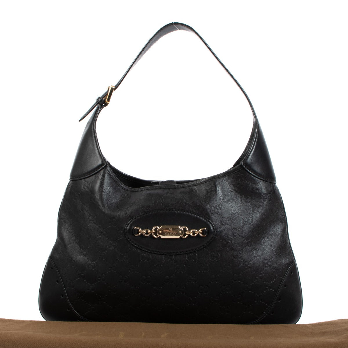 Gucci Black Jackie Guccissima Punch Hobo Bag