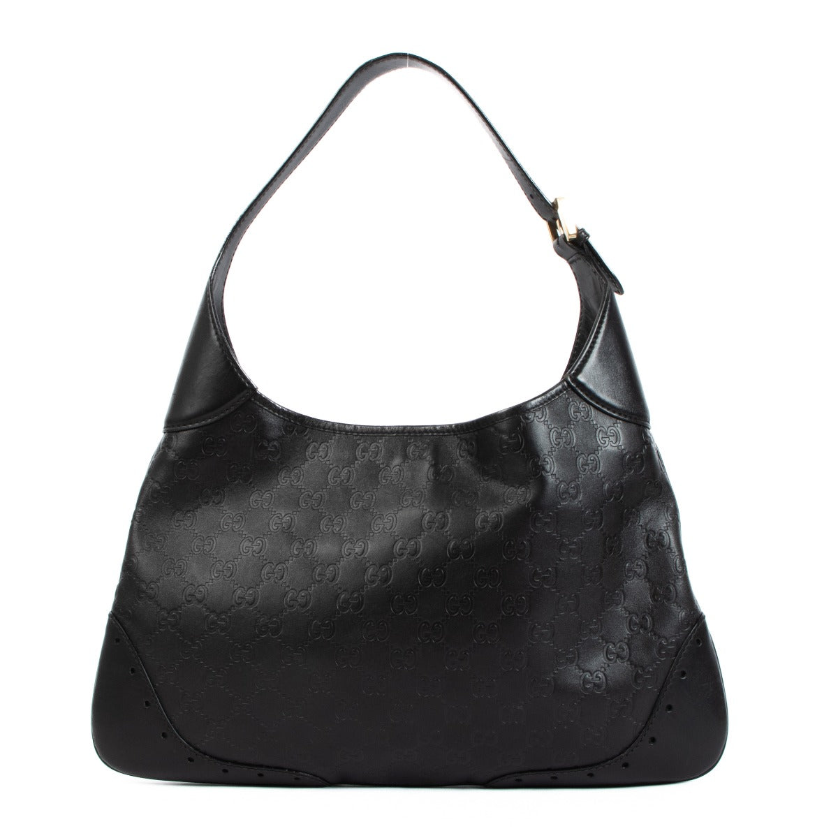 Gucci Black Jackie Guccissima Punch Hobo Bag