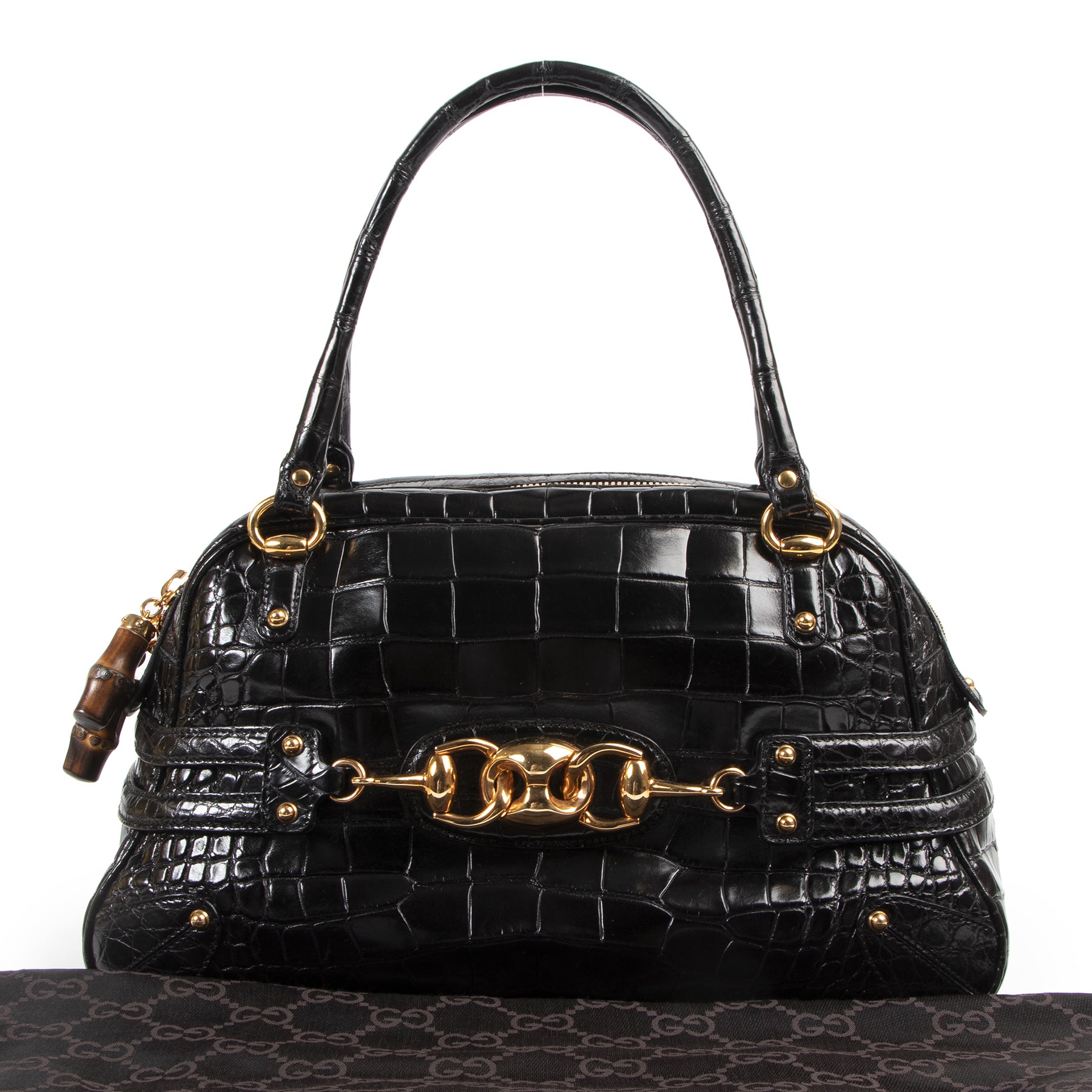 Gucci Black Croco Wave Boston Bag for sale online