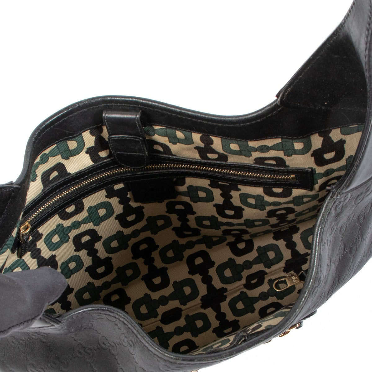 Gucci Black Jackie Guccissima Punch Hobo Bag