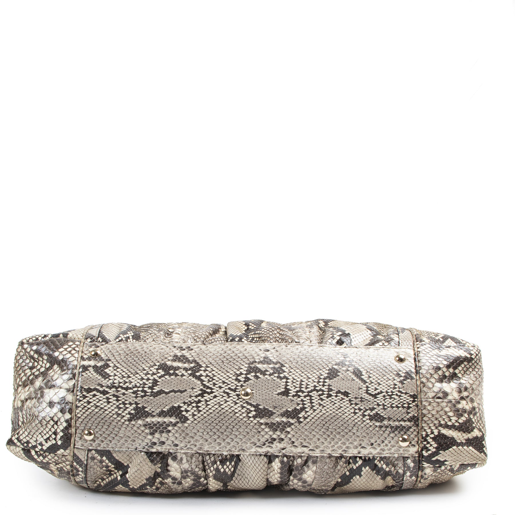 Gucci Brown Python Pop Bamboo Handbag