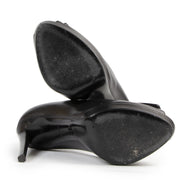 Dior Black Cannage Plaque Peeptoe Pumps - Size 40