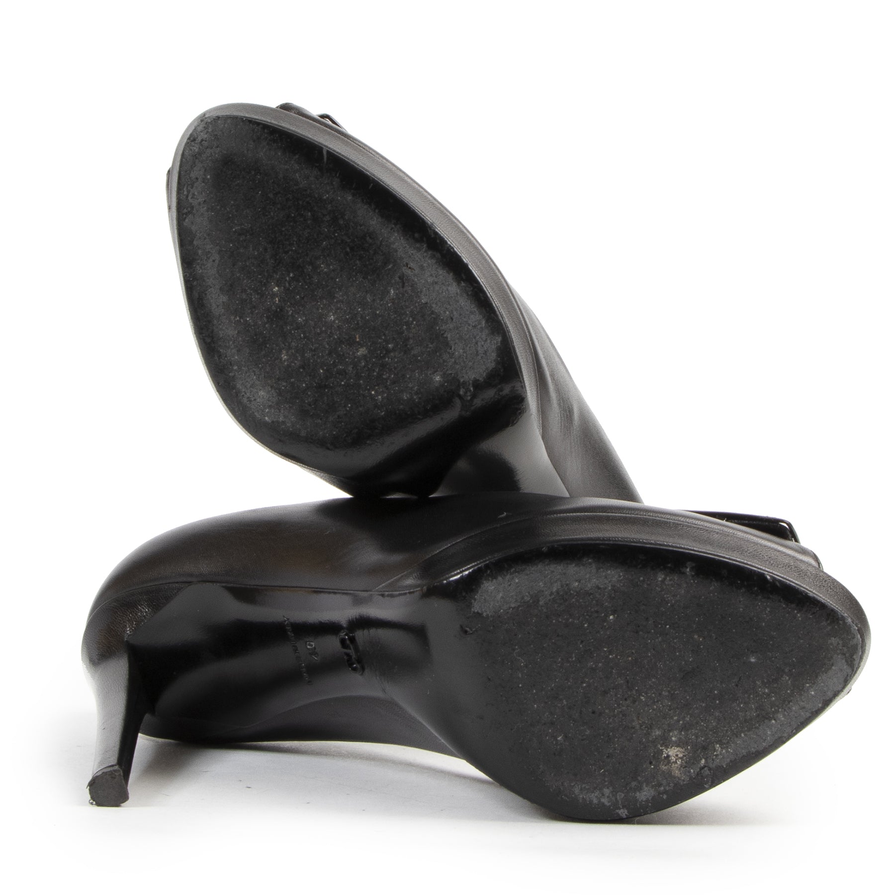 Dior Black Cannage Plaque Peeptoe Pumps - Size 40