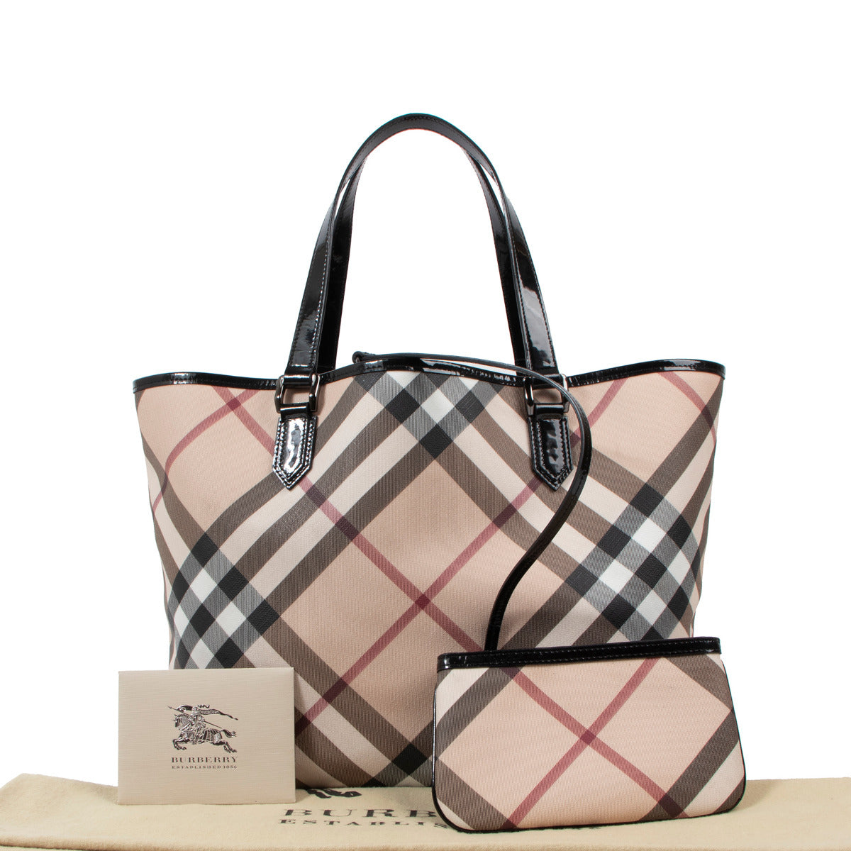 Sac cabas Burberry beige à carreaux