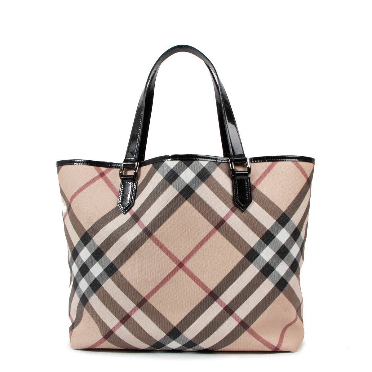 Sac cabas Burberry beige à carreaux