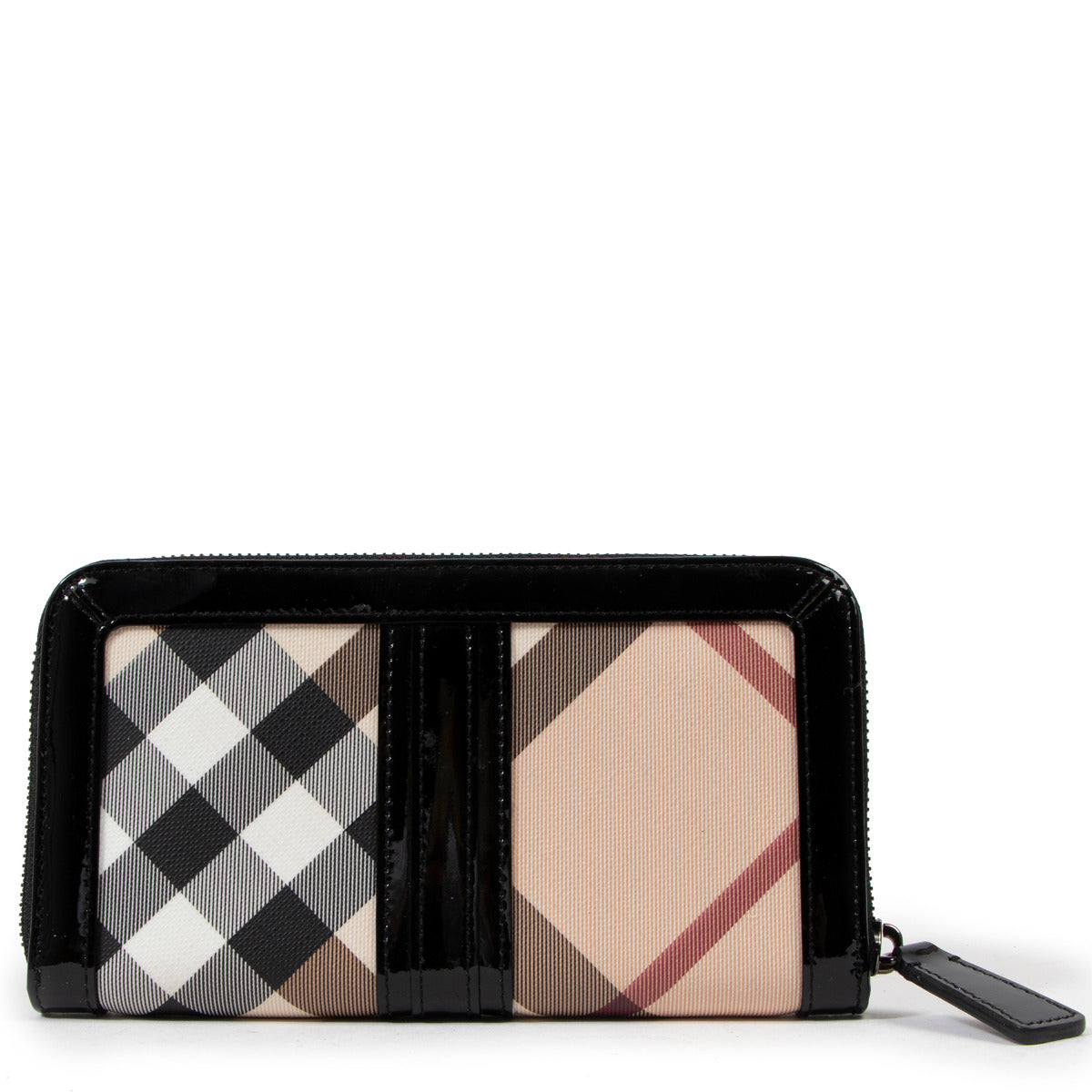 Burberry Check Pattern Zip Wallet